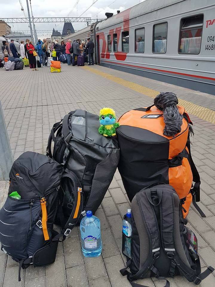 Eddie the Eagle, ready for departure at Moscow. He might have packed a little too much for the trip… Eddie the Eagle, ready for departure at Moscow. He might have packed a little too much for the trip…