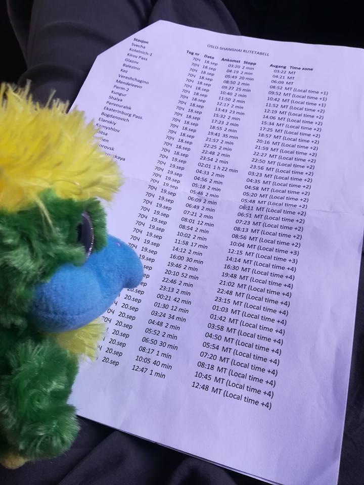 He’s kind of control freak, so always checking the timetable to see where/when and for how long the next stop is! He’s kind of control freak, so always checking the timetable to see where/when and for how long the next stop is!