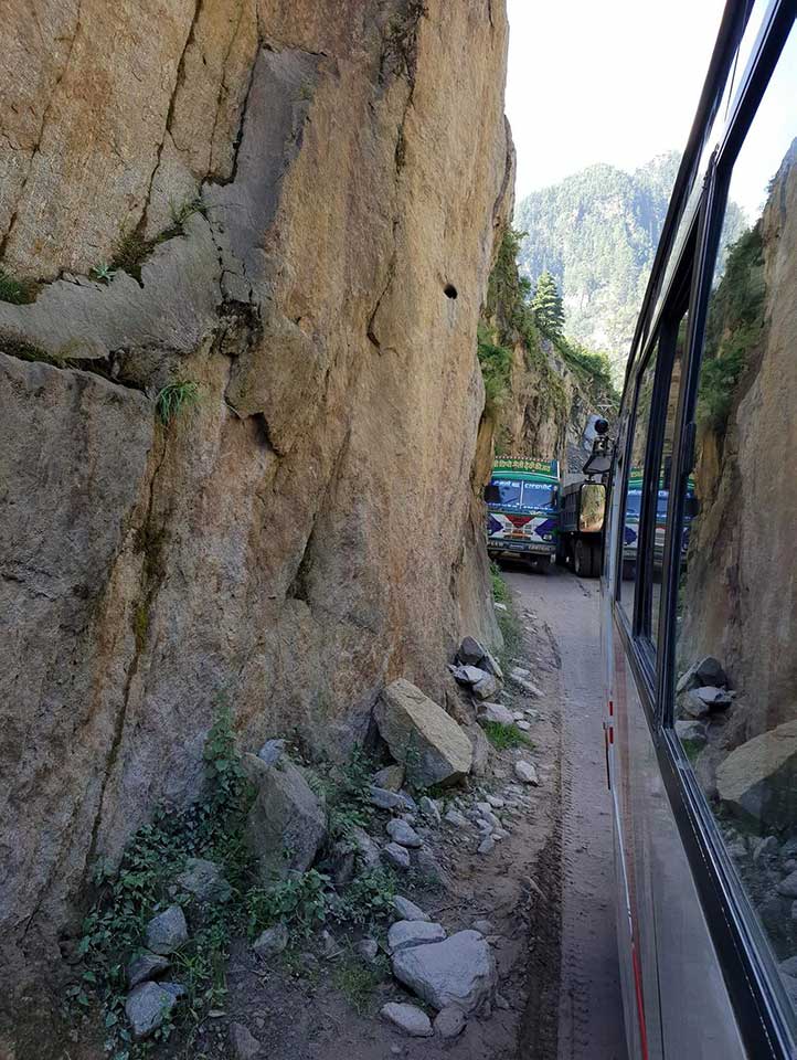 Quite narrow road… If you can call it a road… Quite narrow road… If you can call it a road…