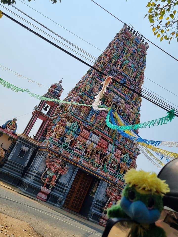 Paying respect in front of a Hindu temple! 🕉 Paying respect in front of a Hindu temple! 🕉