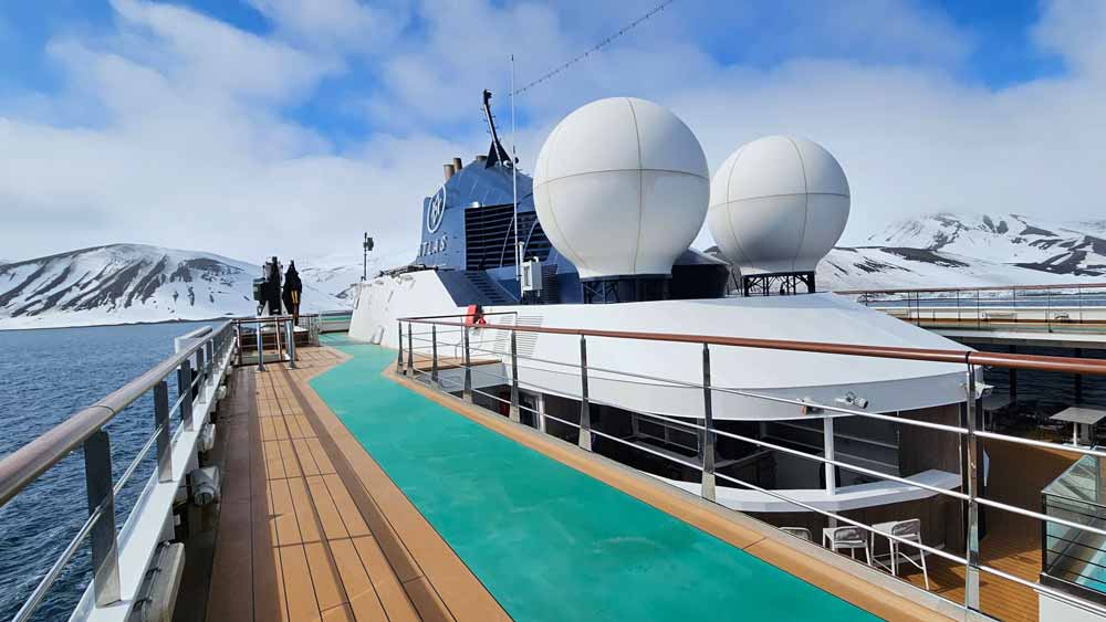 The top deck of the World Voyager. The top deck of the World Voyager.