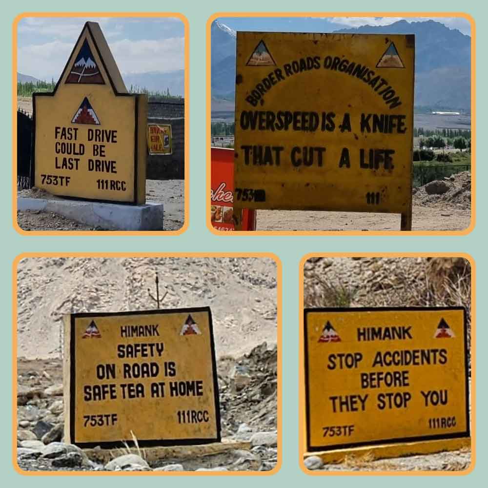 Signs with inspiring quotes and mottos along the road. Signs with inspiring quotes and mottos along the road.