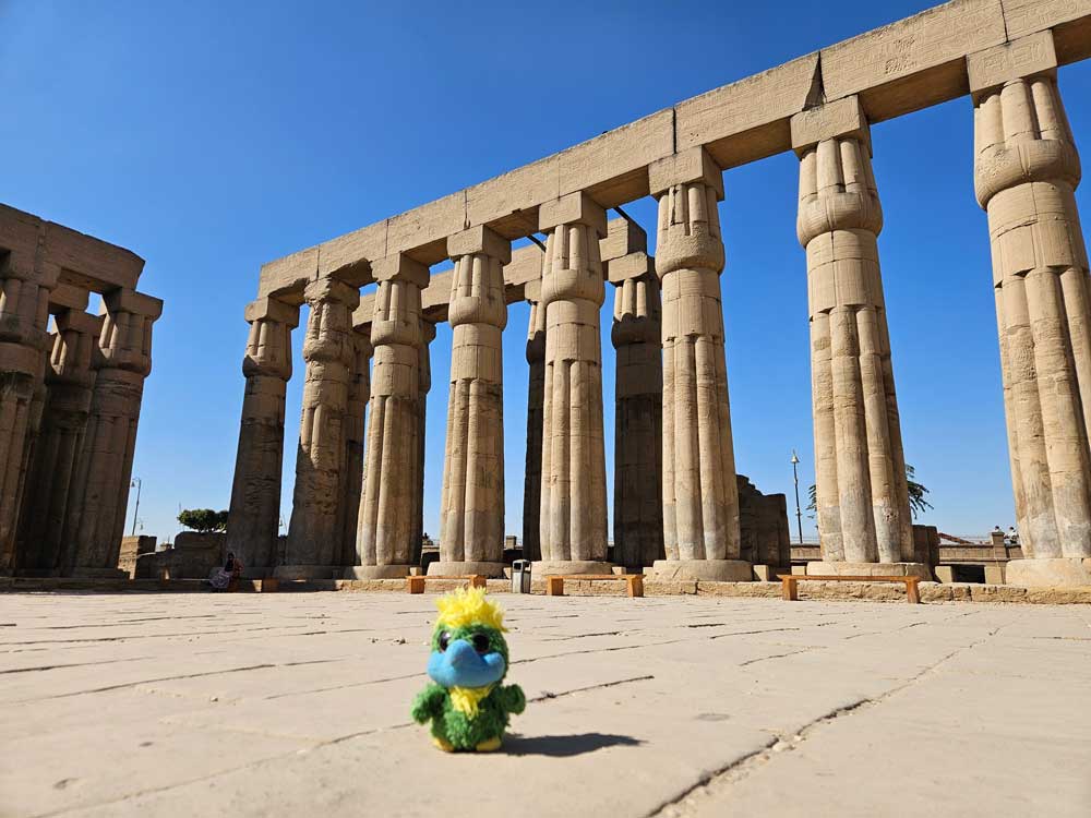 Posing in front of Luxor Temple.