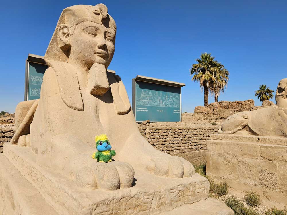 Eddie on the Avenue of Sphinxes, dreaming of an Avenue of Eddies!
